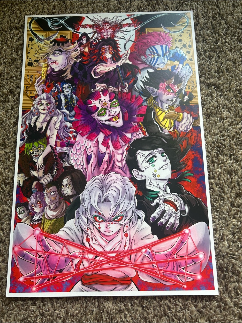 Demon slayer Anime Character Collage Poster - Multicolor Home Art Print